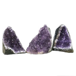 Amethyst Crystal Geode Specimen Set 3 Pieces DN1080 | Himalayan Salt Factory