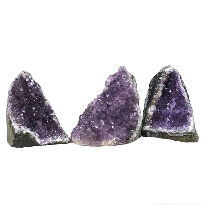 2.13kg Amethyst Crystal Geode Specimen Set 3 Pieces DN1080 3 Amethyst Crystal Geode Specimen Set 3 Pieces DN1080 | Himalayan Salt Factory
