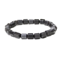 Hematite Hexagonal Cylinder Bead Bracelet | Himalayan Salt Factory
