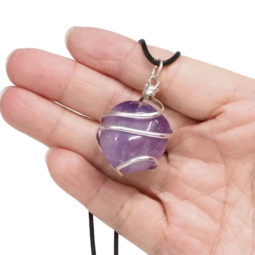 Natural Amethyst Wire Wrapped Spiral Pendant | Himalayan Salt Factory