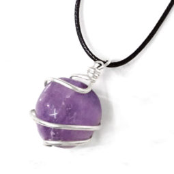 Natural Amethyst Wire Wrapped Spiral Pendant | Himalayan Salt Factory