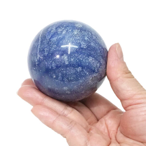 Natural Blue Quartz Polished Sphere 6cm | Himalayan Salt Factory