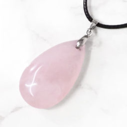 Natural Rose Quartz Polished Stone Pendant | Himalayan Salt Factory