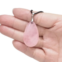 Natural Rose Quartz Polished Stone Pendant | Himalayan Salt Factory