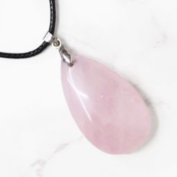 Natural Rose Quartz Polished Stone Pendant | Himalayan Salt Factory