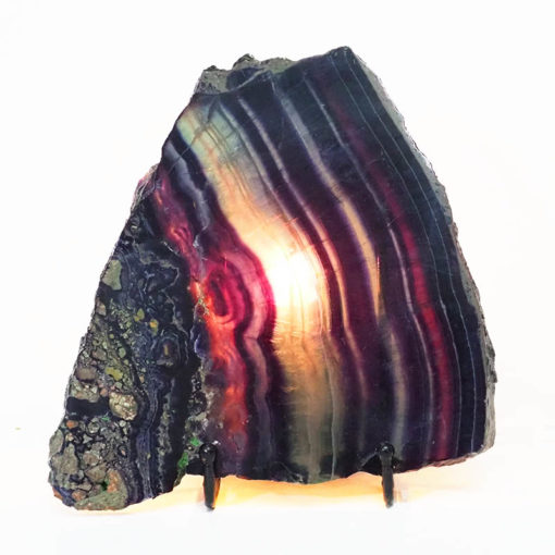 Natural Sliced Rainbow Fluorite Crystal Lamp DS1560 | Himalayan Salt Factory