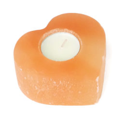 Orange Selenite Heart Tealight Holder | Himalayan Salt Factory
