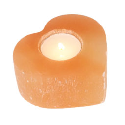Orange Selenite Heart Tealight Holder | Himalayan Salt Factory