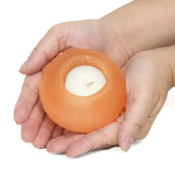 Orange Selenite Tub Tealight Holder | Himalayan Salt Factory