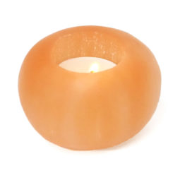 Orange Selenite Tub Tealight Holder | Himalayan Salt Factory
