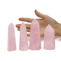 0.64kg Rose Quartz Obelisk Set of 4 DK66 5 0.64kg Rose Quartz Obelisk Set of 4 DK66 | Himalayan Salt Factory