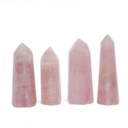 0.64kg Rose Quartz Obelisk Set of 4 DK67 | Himalayan Salt Factory