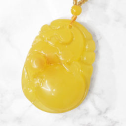 Reconstituted Yellow Amber Dragon Pendant with Amber Beads Necklace 7 Reconstituted Yellow Amber Dragon Pendant with Amber Beads Necklace | Himalayan Salt Factory