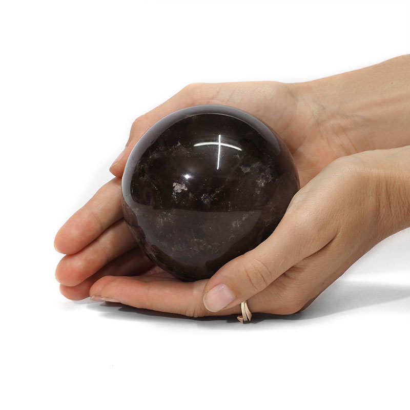 0.74kg Smoky Quartz Polished Sphere with LED Light Small Display Base DK63 4 0.74kg Smoky Quartz Polished Sphere with LED Light Small Display Base DK63 | Himalayan Salt Factory