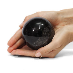 0.59kg Smoky Quartz Polished Sphere with LED Light Small Display Base DK64 | Himalayan Salt Factory