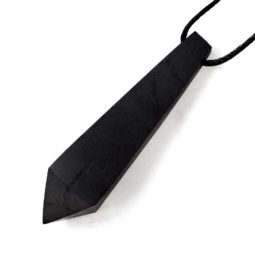 Shungite Polished Pendulum Point Necklace | Himalayan Salt Factory