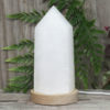 White Calcite Point with LED Light Large Display Base DS1559 | Himalayan Salt Factory