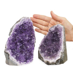 2.32kg Amethyst Crystal Geode Specimen Set 2 Pieces DK121 | Himalayan Salt Factory