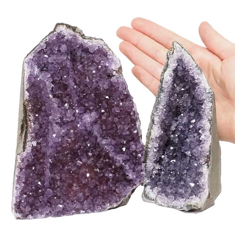 2.12kg Amethyst Crystal Geode Specimen Set 2 Pieces DN1124 4 Amethyst Crystal Geode Specimen Set 2 Pieces DN1124 | Himalayan Salt Factory