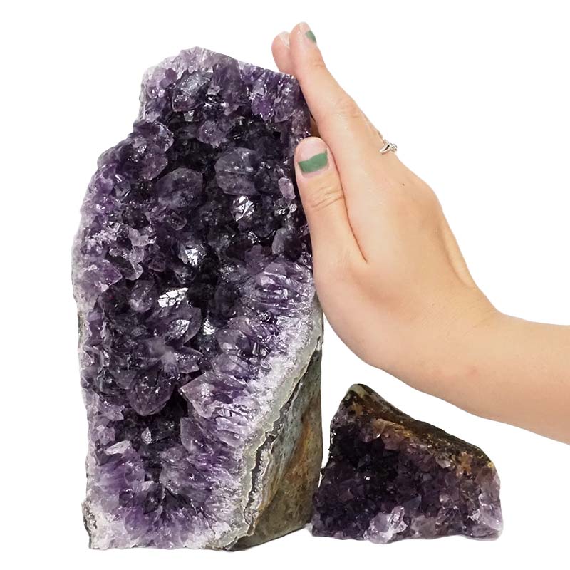 2.66kg Amethyst Crystal Geode Specimen Set 2 Pieces DN1126 4 Amethyst Crystal Geode Specimen Set 2 Pieces DN1126 | Himalayan Salt Factory