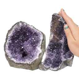 Amethyst Crystal Geode Specimen Set 2 Pieces DN1128 | Himalayan Salt Factory
