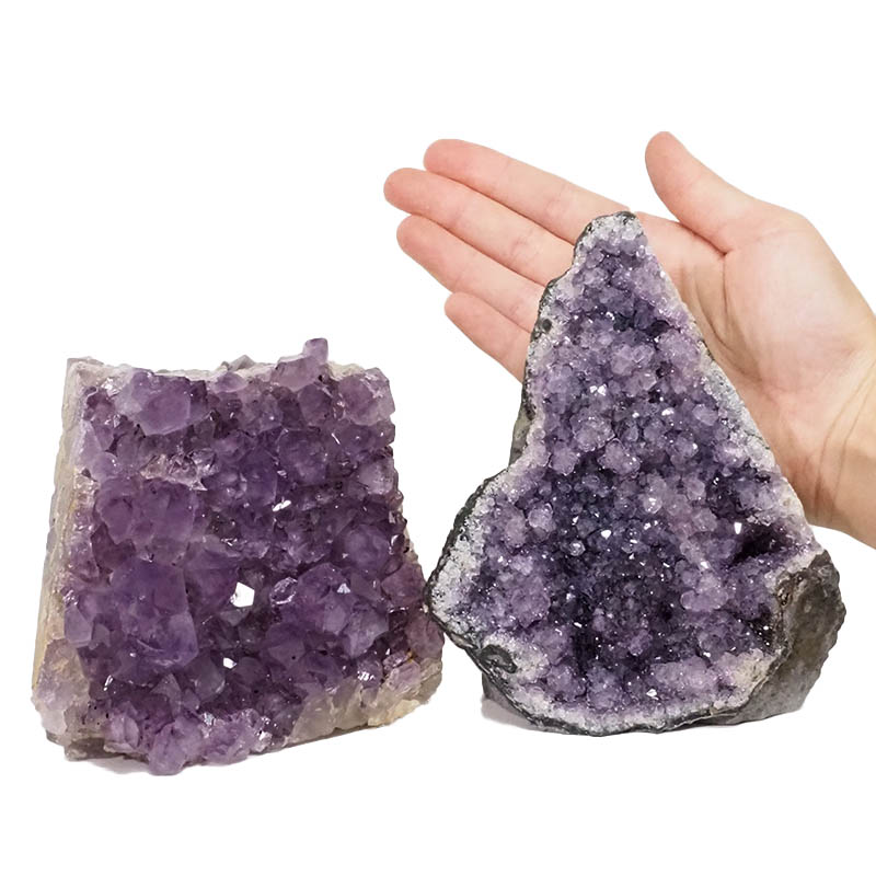 2.33kg Amethyst Crystal Geode Specimen Set 2 Pieces DN1130 4 Amethyst Crystal Geode Specimen Set 2 Pieces DN1130 | Himalayan Salt Factory