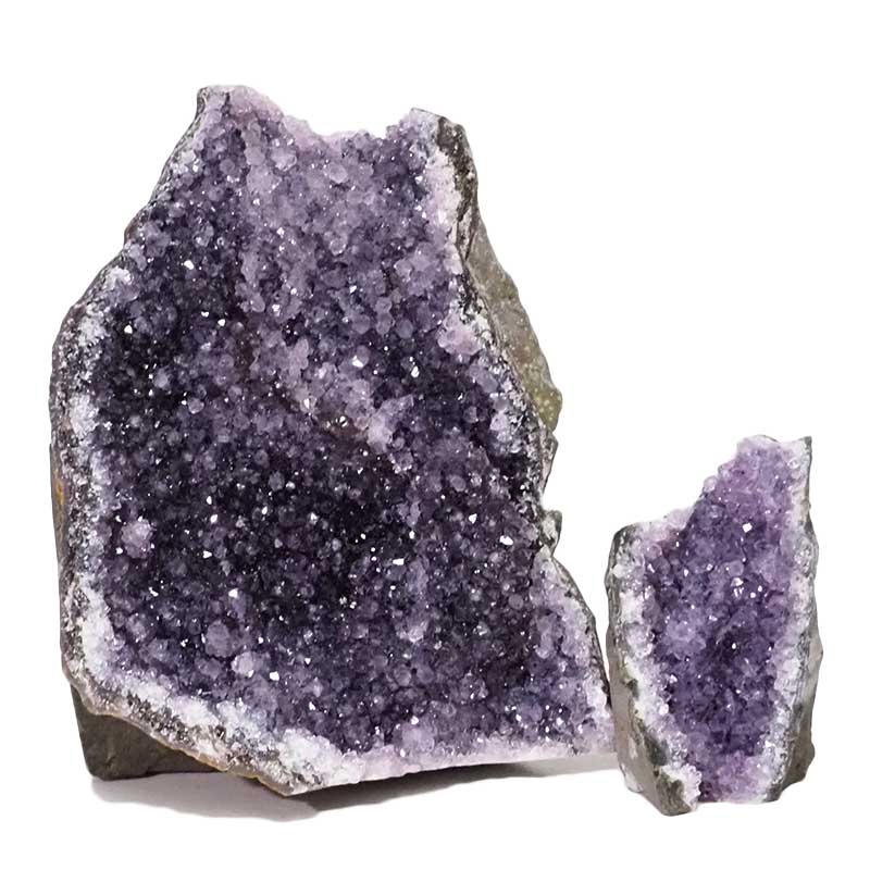 2.23kg Amethyst Crystal Geode Specimen Set 2 Pieces DN1132 3 Amethyst Crystal Geode Specimen Set 2 Pieces DN1132 | Himalayan Salt Factory