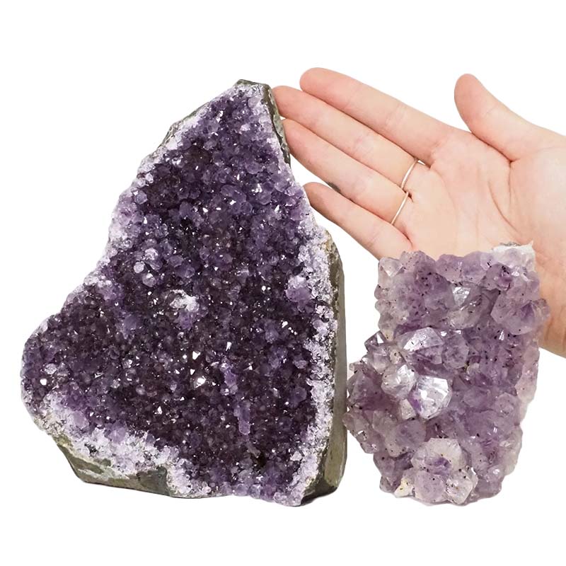 2.25kg Amethyst Crystal Geode Specimen Set 2 Pieces DN1133 4 Amethyst Crystal Geode Specimen Set 2 Pieces DN1133 | Himalayan Salt Factory