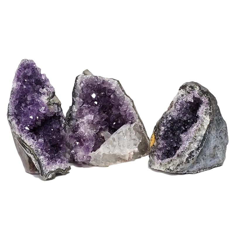 2.02kg Amethyst Crystal Geode Specimen Set 3 Pieces DN1169 3 Amethyst Crystal Geode Specimen Set 2 Pieces DN1169 | Himalayan Salt Factory