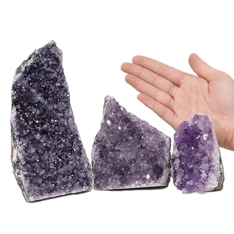 2.26kg Amethyst Crystal Geode Specimen Set 3 Pieces DN1174 4 Amethyst Crystal Geode Specimen Set 2 Pieces DN1174 | Himalayan Salt Factory