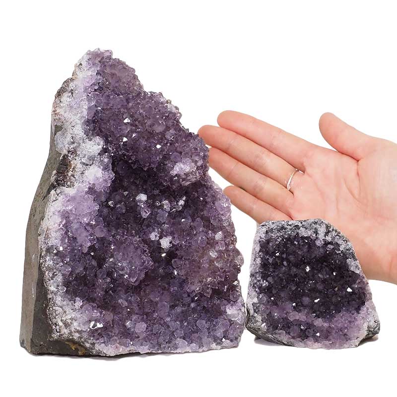 2.45kg Amethyst Crystal Geode Specimen Set 2 Pieces DN1234 4 Amethyst Crystal Geode Specimen Set 2 Pieces DN1234 | Himalayan Salt Factory