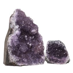 Amethyst Crystal Geode Specimen Set 2 Pieces DN1234 | Himalayan Salt Factory