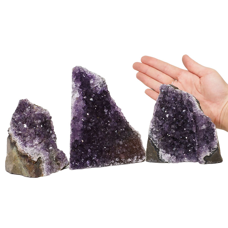2.33kg Amethyst Crystal Geode Specimen Set 3 Pieces DN1239 4 Amethyst Crystal Geode Specimen Set 2 Pieces DN1239 | Himalayan Salt Factory