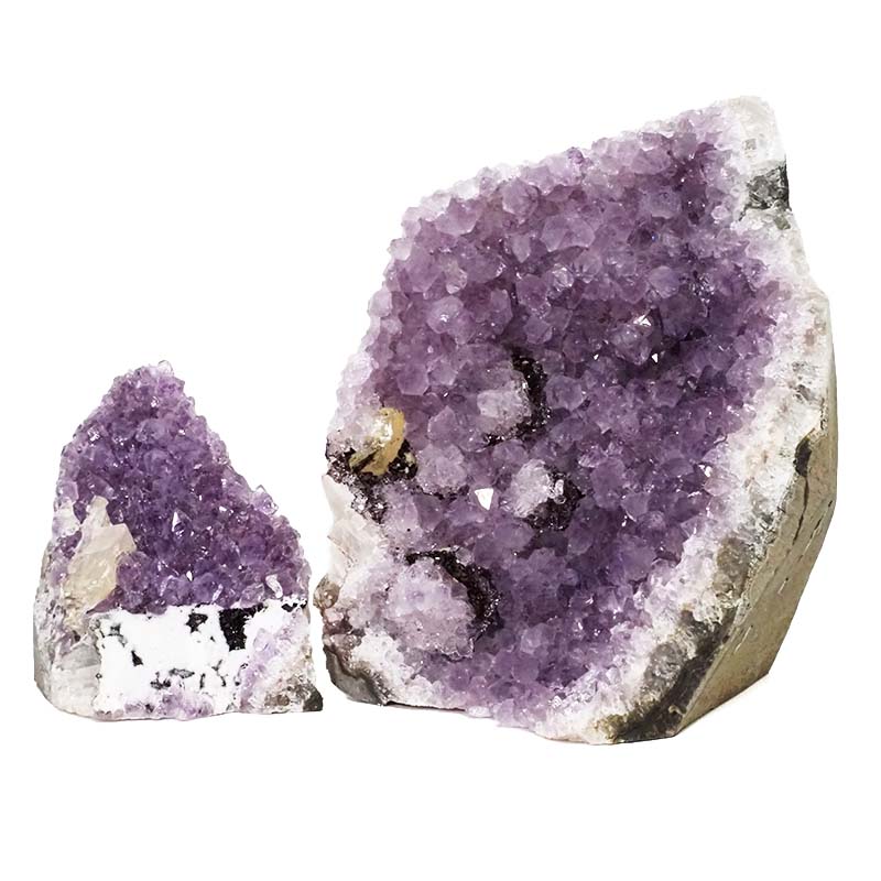 2.03kg Amethyst Crystal Geode Specimen Set 2 Pieces DS1563 3 Amethyst Crystal Geode Specimen Set 2 Pieces DS1563 | Himalayan Salt Factory