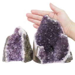 Amethyst Crystal Geode Specimen Set 2 Pieces DS1571 | Himalayan Salt Factory