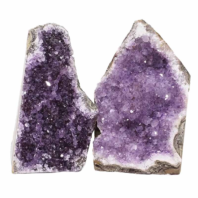 1.99kg Amethyst Crystal Geode Specimen Set 2 Pieces DS1578 3 Amethyst Crystal Geode Specimen Set 2 Pieces DS1578 | Himalayan Salt Factory