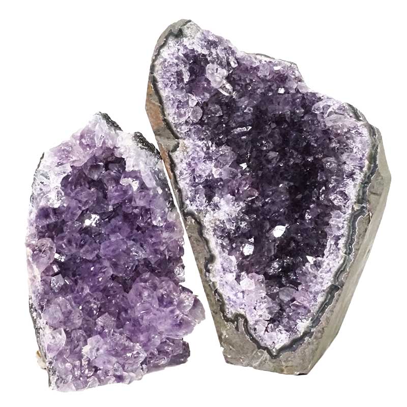 2.09kg Amethyst Crystal Geode Specimen Set 2 Pieces DS1582 3 Amethyst Crystal Geode Specimen Set 2 Pieces DS1582 | Himalayan Salt Factory