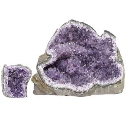 Amethyst Crystal Geode Specimen Set 2 Pieces DS1584 | Himalayan Salt Factory