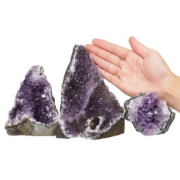2.14kg Amethyst Crystal Geode Specimen Set 3 Pieces DN1137 5 Amethyst Crystal Geode Specimen Set 3 Pieces DN1137 | Himalayan Salt Factory