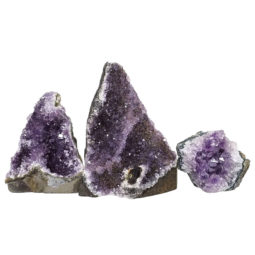 Amethyst Crystal Geode Specimen Set 3 Pieces DN1137 | Himalayan Salt Factory