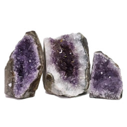 Amethyst Crystal Geode Specimen Set 3 Pieces DN1138 | Himalayan Salt Factory