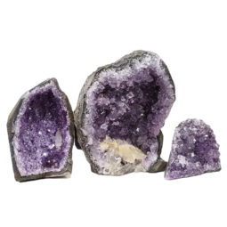 Amethyst Crystal Geode Specimen Set 3 Pieces DN1141 | Himalayan Salt Factory