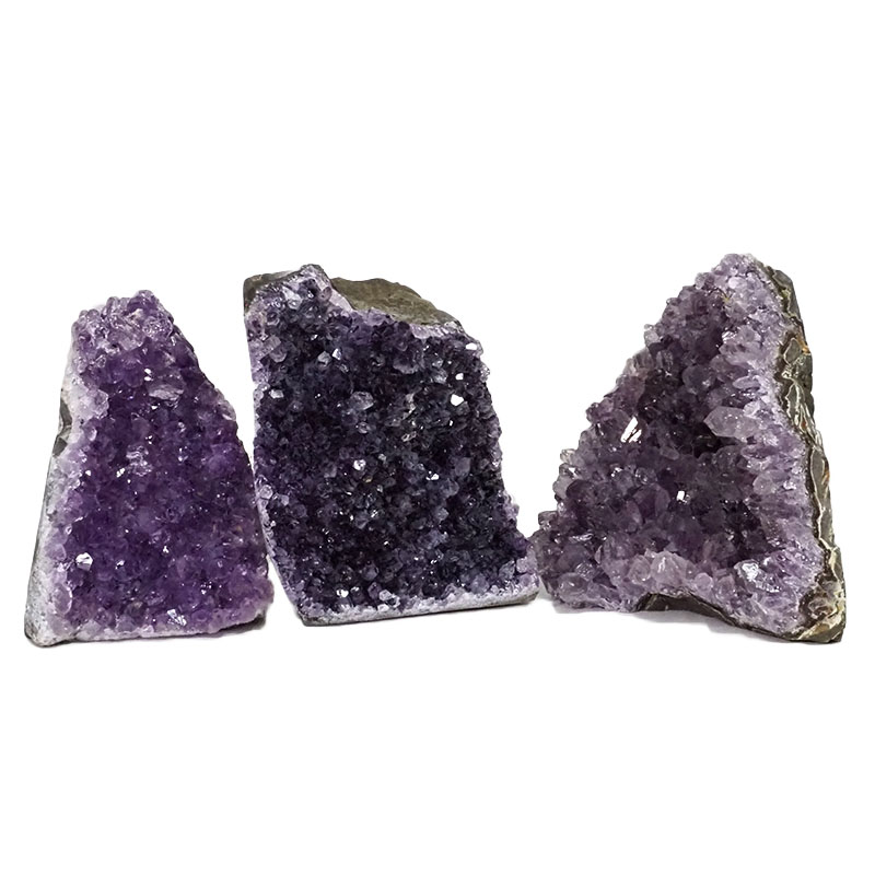 2.06kg Amethyst Crystal Geode Specimen Set 3 Pieces DN1142 3 Amethyst Crystal Geode Specimen Set 3 Pieces DN1142 | Himalayan Salt Factory