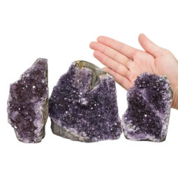 Amethyst Crystal Geode Specimen Set 3 Pieces DN1143 | Himalayan Salt Factory