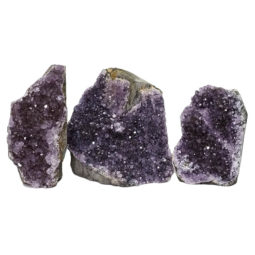 Amethyst Crystal Geode Specimen Set 3 Pieces DN1143 | Himalayan Salt Factory