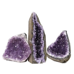 Amethyst Crystal Geode Specimen Set 3 Pieces DN1148 | Himalayan Salt Factory