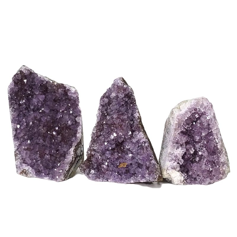 2.24kg Amethyst Crystal Geode Specimen Set 3 Pieces DN1150 3 Amethyst Crystal Geode Specimen Set 3 Pieces DN1150 | Himalayan Salt Factory