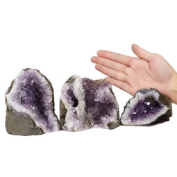 Amethyst Crystal Geode Specimen Set 3 Pieces DN1158 | Himalayan Salt Factory
