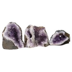 Amethyst Crystal Geode Specimen Set 3 Pieces DN1158 | Himalayan Salt Factory