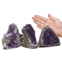 Amethyst Crystal Geode Specimen Set 3 Pieces DN1160 | Himalayan Salt Factory